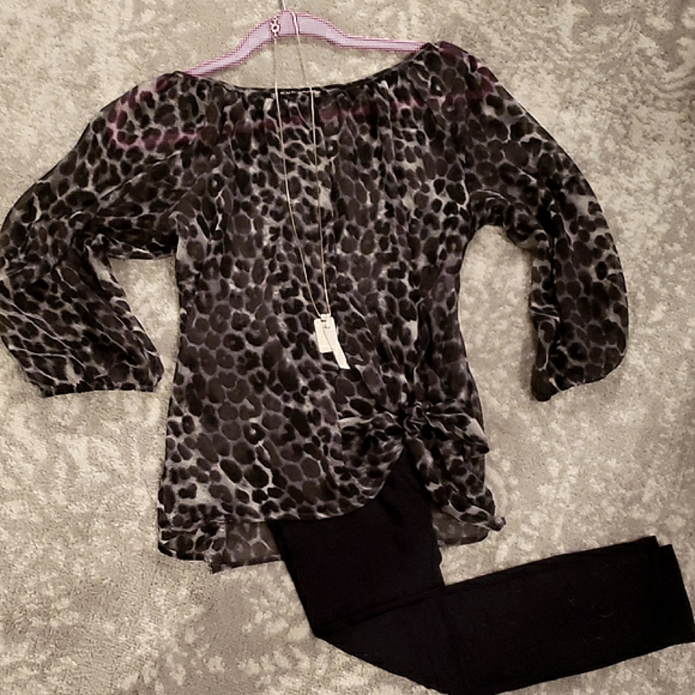 EXPRESS leopard print shirt.